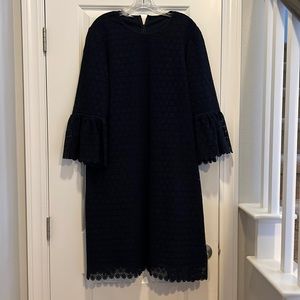 Lafayette 148 crochet over lay dress new with tags in dark navy (INK).